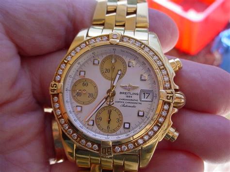 breitling chronomat 18k gold k13357a